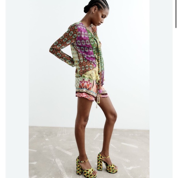 Zara Multicolor Patterned Blouse - Picture 6 of 10